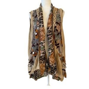 Ania A Mohair Vest Wool Sweater Embroidery Long Asymmetric Cardigan